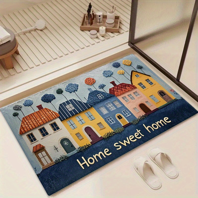 Commercial Printing House - Home Sweet Home Flannel Doormat Cartoon