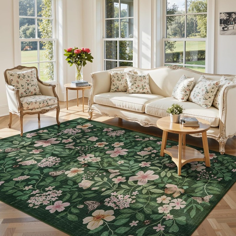 Commercial Printing Online - Floral Living Room Carpet Vintage Large