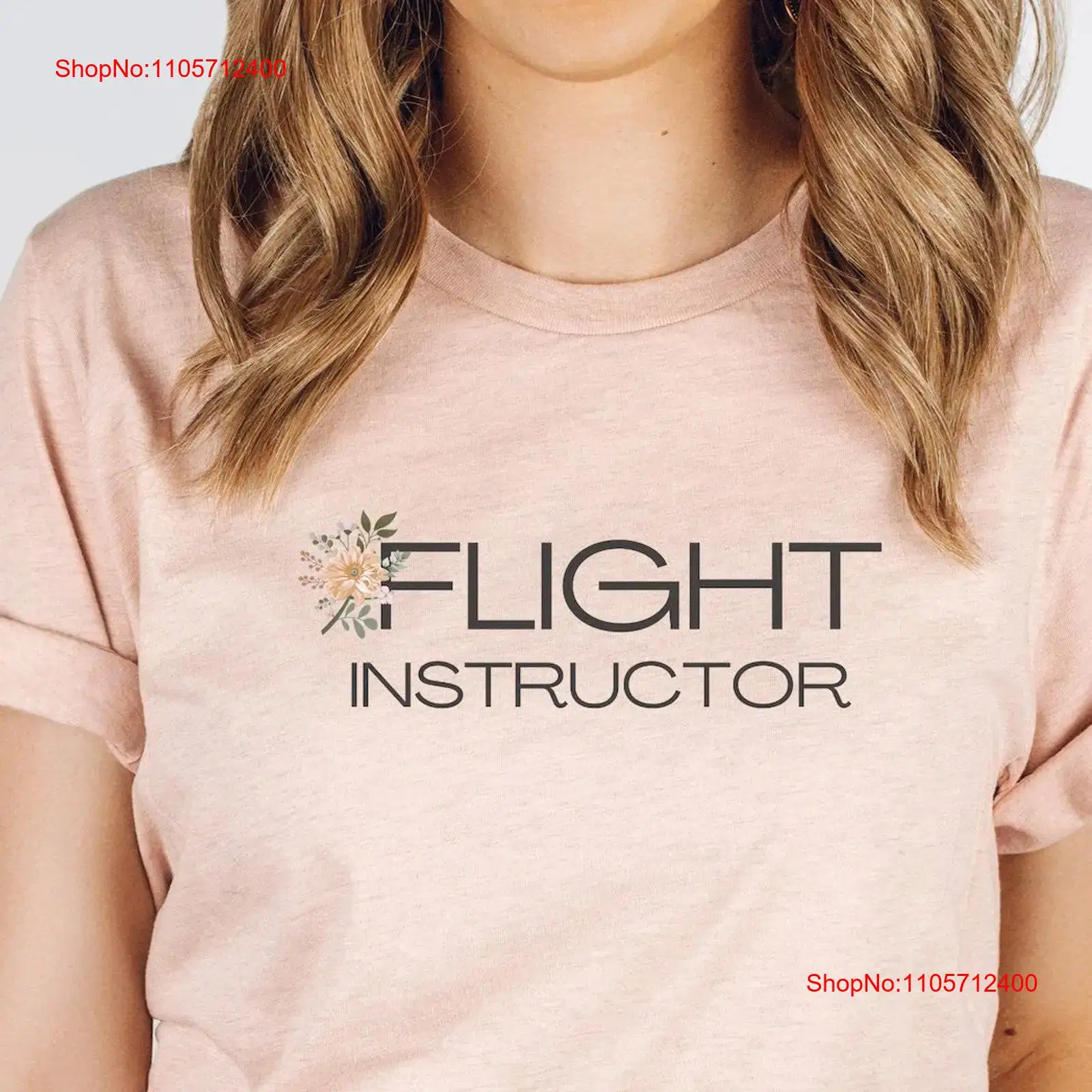 Commercial Shirt Printing - Floral Flight Instructor T Shirt Female