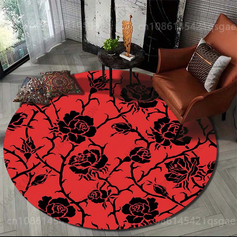 Printing On Commercial - Multiple size Black roses on red