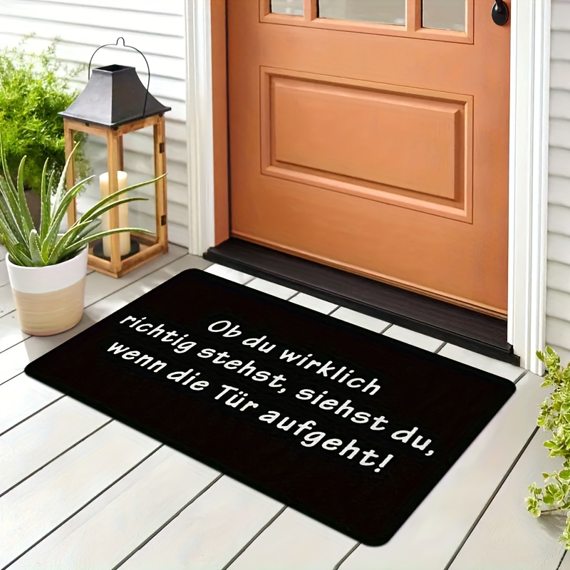 Commercial Printing House - German Quote Flannel Doormat Black White
