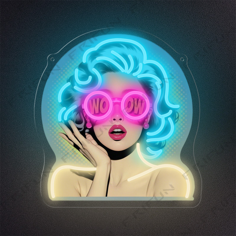 Commercial Printing Services - WOW Curl Girl Neon Sign UV