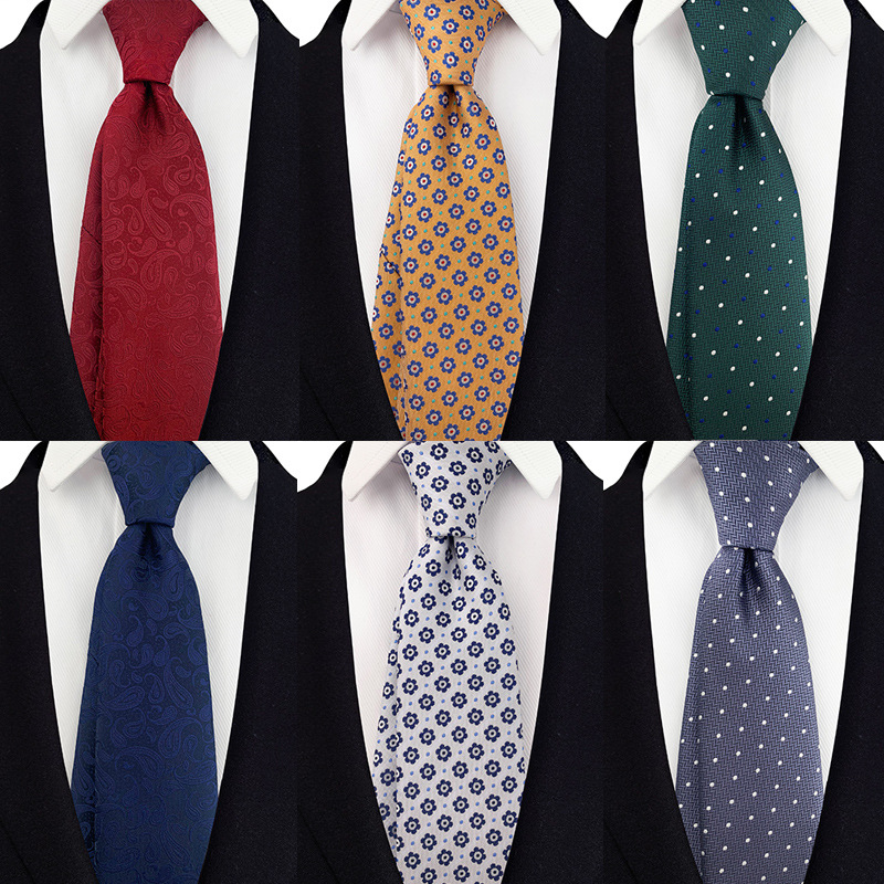 Commercial Shirt Printing - Vintage Print Flower Dots Neck Tie