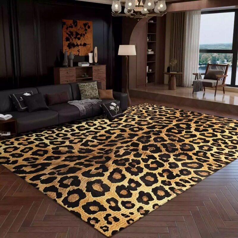 Commercial Printing Online - Retro Leopard Print Living Room Carpet
