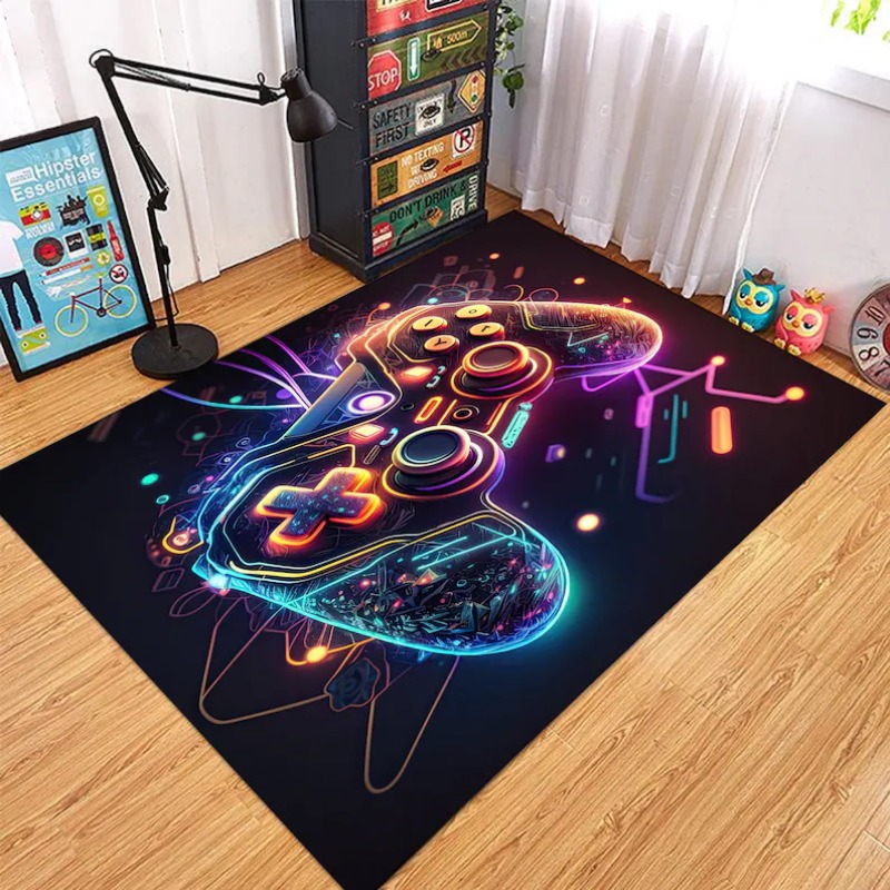 Commercial Printing Services - Neon Glow Game Controller Area Rug