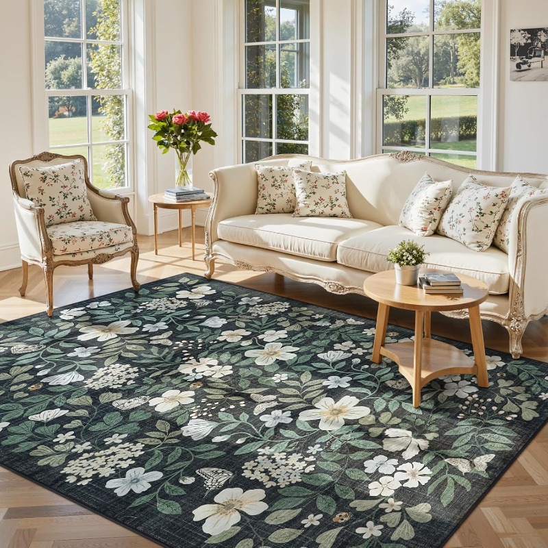Floral Living Room Carpet Vint - Commercial Printing Online recension och pris