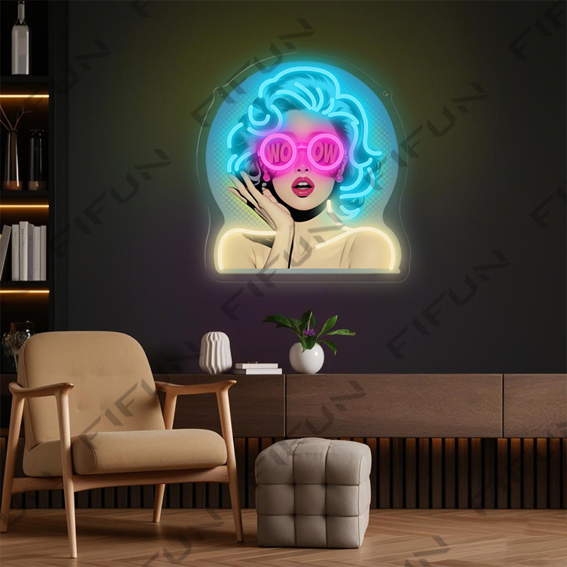 WOW Curl Girl Neon Sign UV Pri - Commercial Printing Services recension och pris