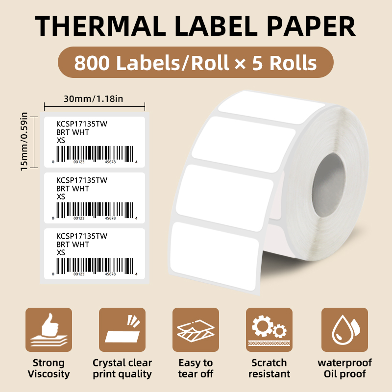 5 Rolls of White Label Sticker - Commercial Printing Services recension och pris