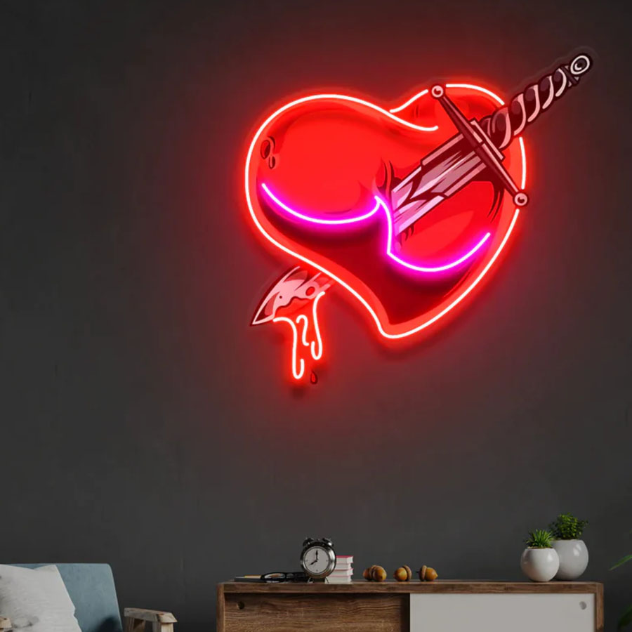 Love Hands Neon Artwork Neon L - Commercial Glass Printing recension och pris