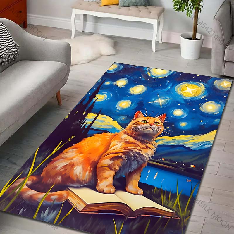 1PC Cat sitting on book under  - Printing On Commercial recension och pris